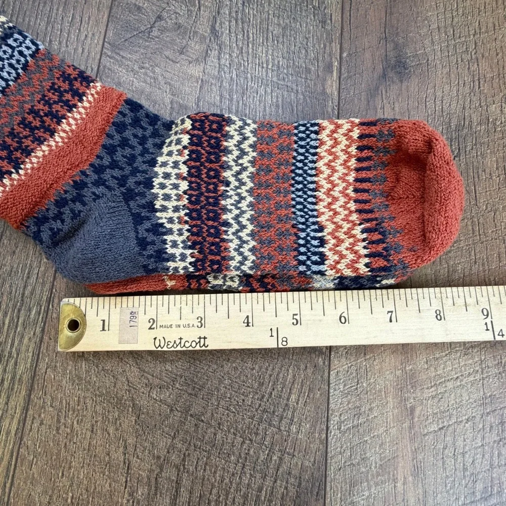 Socks Small Mismatched Recycled Merino Wool Blend Crew Socks Green Brown